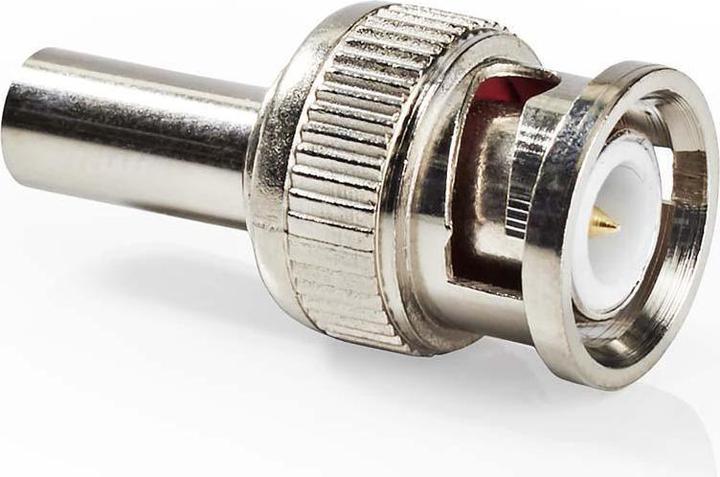 Produktbild Nedis BNC-Stecker gerade Stecker Vernickelt 50 Ohm Kräuseln Kabeleingangsdurchmesser: 6.0 mm Stahl S (Antennenkabel)