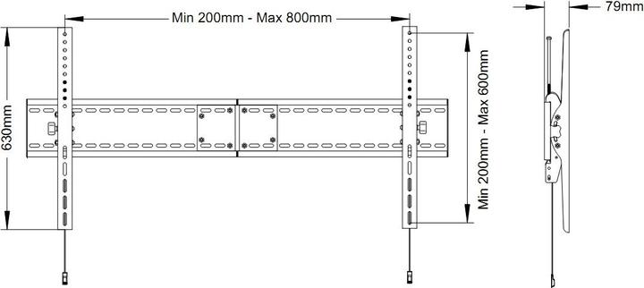 Produktbild Multibrackets M Universal Tilt Wallmount HD MAX 800x600 (Wand, 110", 125 kg)