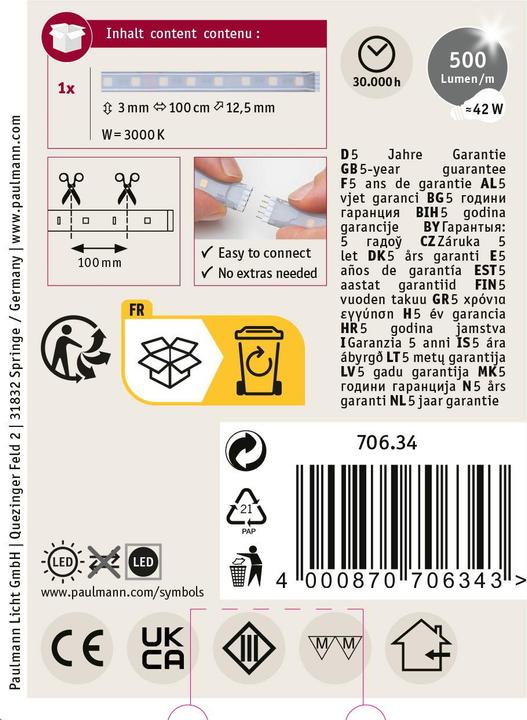 Image du produit Paulmann MaxLED 500 Stripe (RGBW, 100 cm, Intérieur)