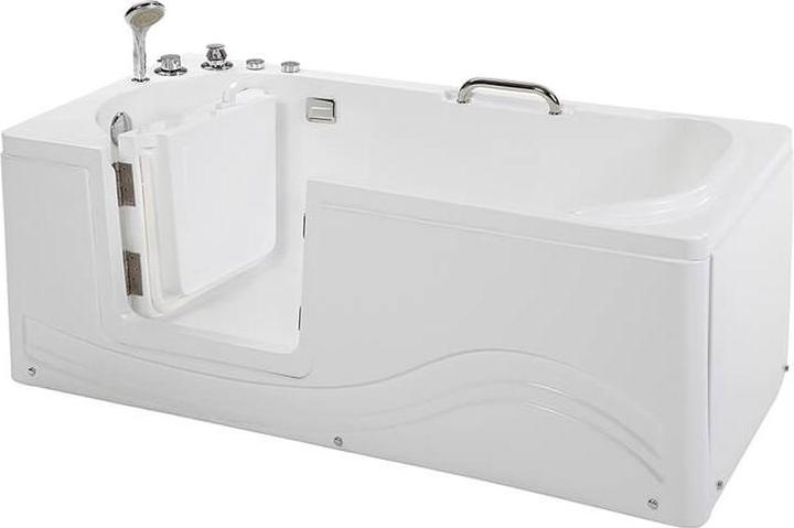 Immagine prodotto Home Deluxe Vasca da bagno per anziani con getti massaggianti porta e maniglia AUTARK M (sinistra) - 153x76x64cm (76 cm, 153 cm)