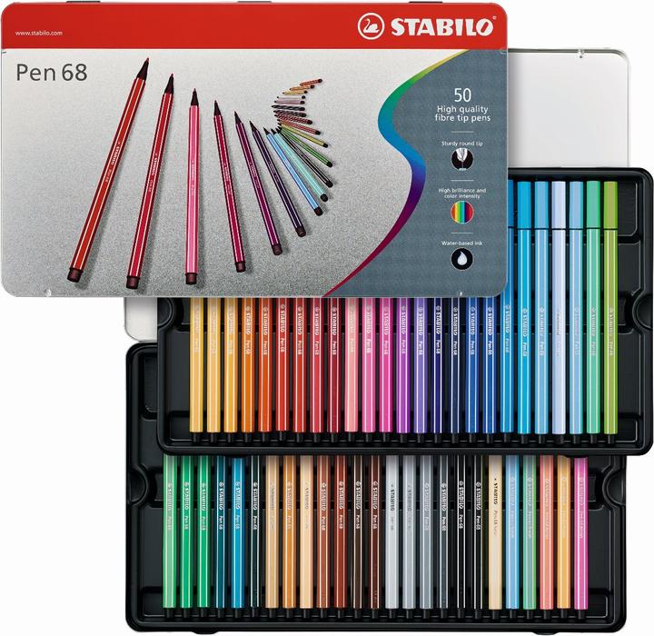 Immagine prodotto STABILO Penna 68 Pennarello premium (Multicolore, 50 x)
