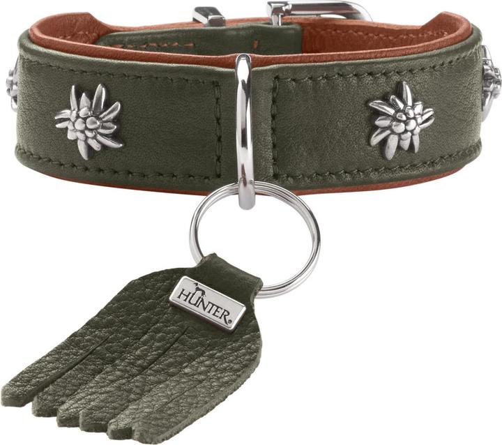 Actual product image Hunter Collar Munich 55/M, cowhide, green/cognac, neck circumference (Dog, General)