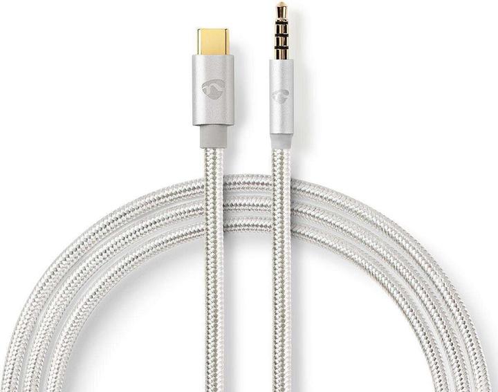 Nedis Adaptateur USB USB 2.0 USB-C mâle 3.5 mm mâle 1.00 m rond Plaqué or Tressé/nylon Alumin (1 m, USB 2.0)