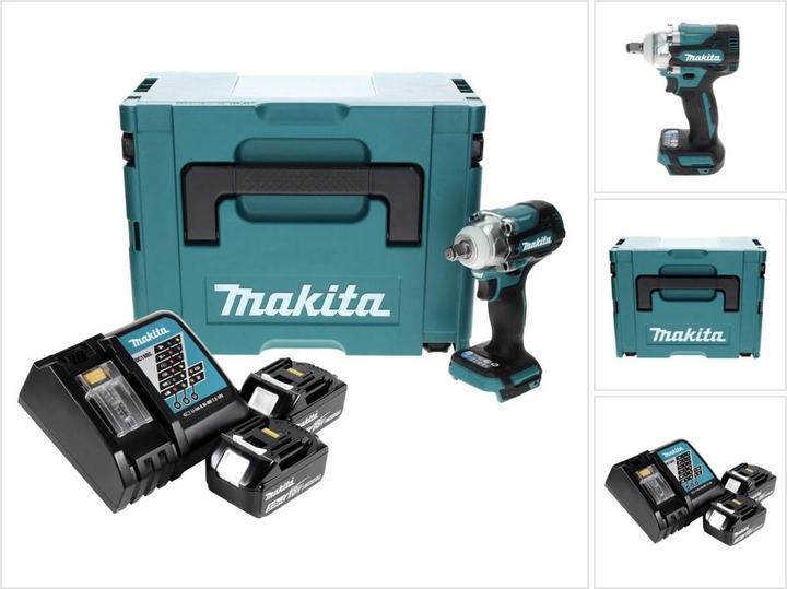 Actual product image Makita DTW 300 RFJ Battery impact wrench 18 V 330 Nm 1/2" Brushless + 2x Battery 3.0 Ah + Charger + Ma (Rechargeable battery operated)