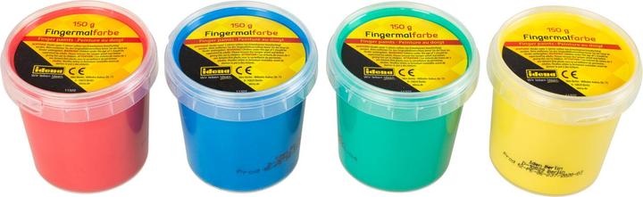 Produktbild Idena Fingermalfarben 4x150g,blau/grün/gelb/rot (Blau, Grün, Rot, Gelb)