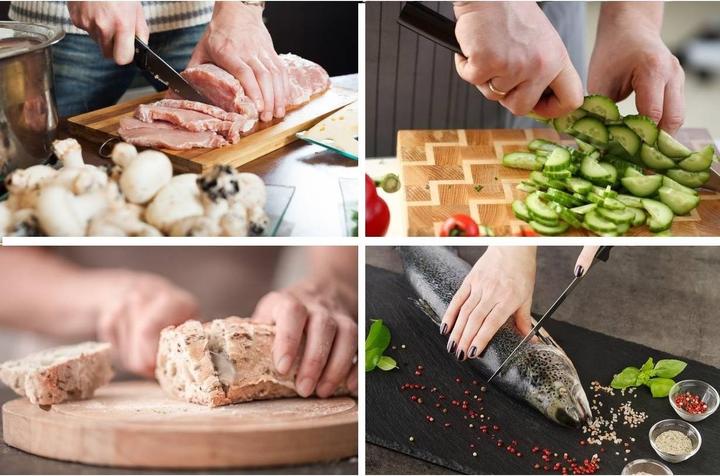 Produktbild Cheffinger 7-teiliges Messerset mit Griffen in Holzoptik und Halterung