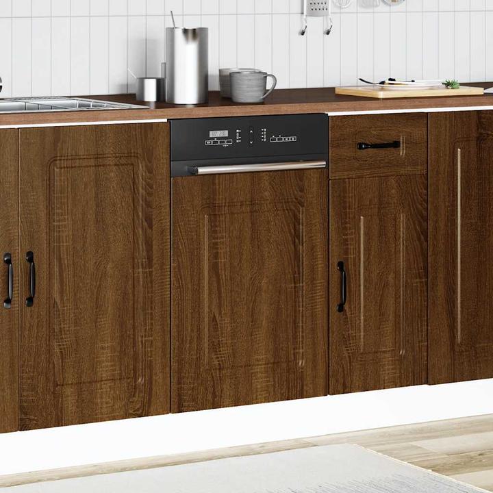 Produktbild VidaXL Geschirrspülerblende Kalmar Braun Eichen-Optik 45x1,5x67 cm