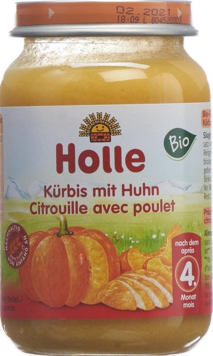 Produktbild Holle Gemüsegläschen Kürbis mit Huhn (190 g)