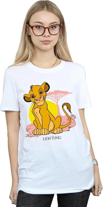 Actual product image Disney Womens/Ladies The Lion King Simba Pastel Cotton Boyfriend T-Shirt (XL)