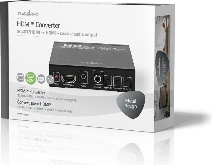 Actual product image Nedis HDMI T Converter SCART socket HDMI output / 1x 3.5 mm audio out / 1x digital audio 1-way 108