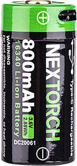 Actual product image Nextorch USB Li-Ion Akku DC20061 Typ 16340 (1 pcs., 800 mAh)