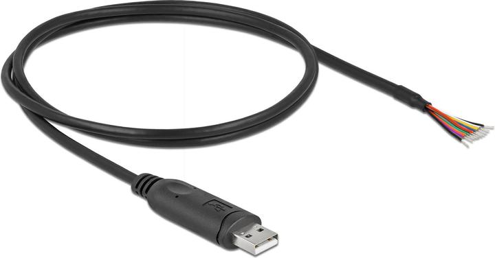 Produktbild Delock Adapterkabel USB 2.0 Typ-A zu seriell RS-232 mit 9 offenen Kabelenden + Schirmung 1 m (1 m, Industriekabel)