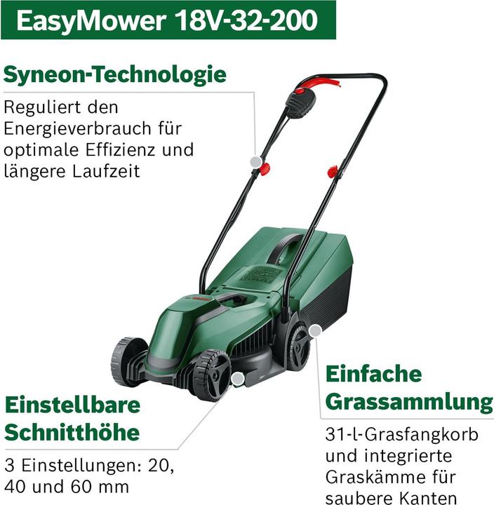 Image du produit Bosch Home & Garden EasyMower 18V-32-200 (Fonctionnement sur batterie)