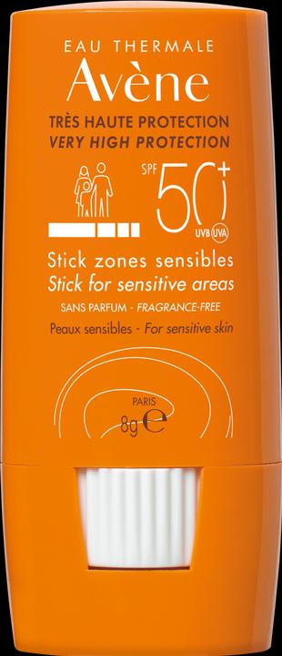 Avène Stick zones sensibles Soins solaires ORANGE (Crème solaire visage, SPF 50, 8 ml, 8 g)