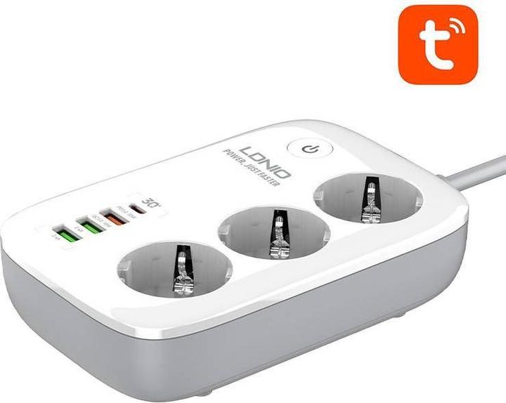 Actual product image Ldnio Smart Wi-Fi power strip SEW3452, Tuya (white)
