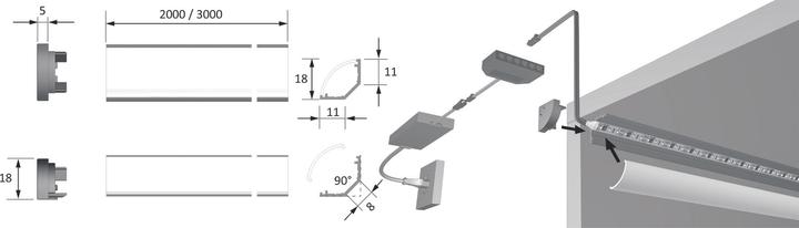 Produktbild Halemeier LED Anbauprofile ChannelLine H 45° mit Lichtblende