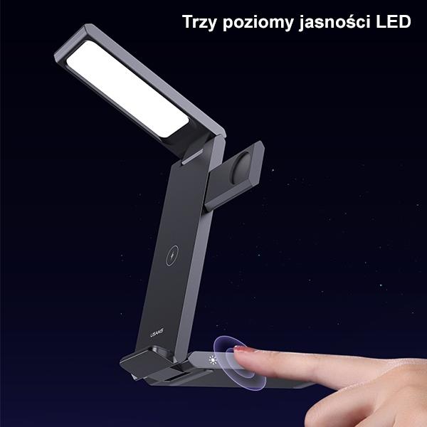 Image du produit Usams Ład. indukcyjna z lampą 3w1 15W czarny/black CD181WXC01 (US-CD181) (15 W)