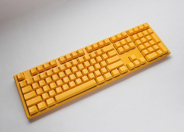 Actual product image Ducky One 3 Yellow Gaming Keyboard, RGB LED - MX-Silent-Red (US) (US, Cable)