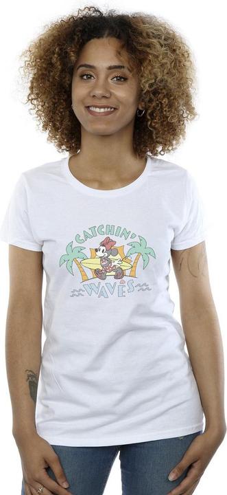 Actual product image Disney Womens/Ladies Minnie Mouse Catchin Waves Cotton T-Shirt (S)