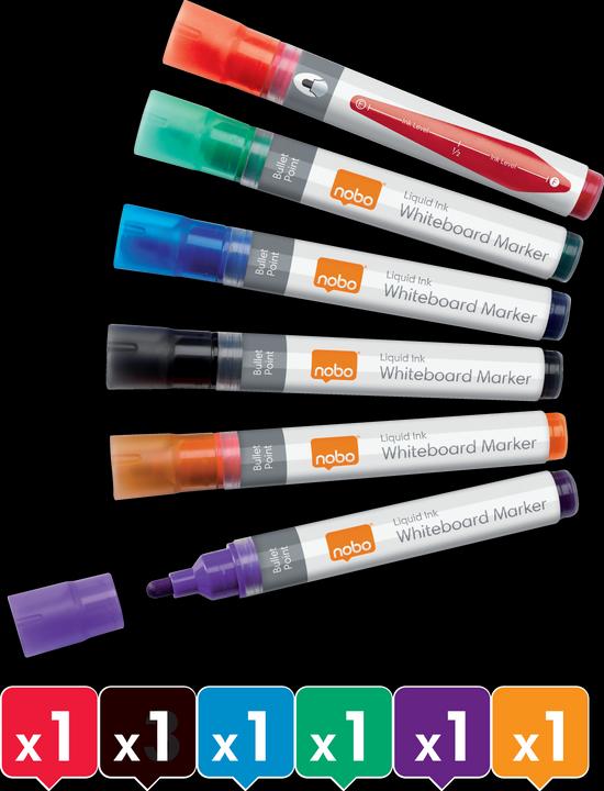 Produktbild Nobo Liquid Ink Boardmarker (Mehrfarbig, 3 mm, 6 x)