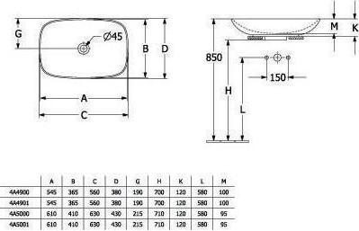 Immagine prodotto Villeroy & Boch V&B Lavabo da appoggio LOOP & FRIENDS con ÜL 560x380mm bianco (380 mm, 560 mm)