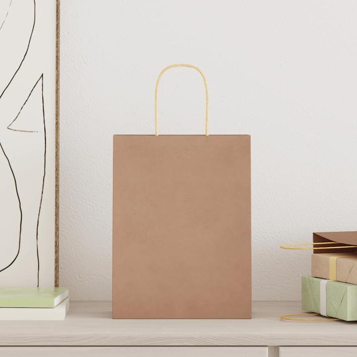 Image du produit VidaXL Sacs en papier kraft 50 pcs. avec anse Marron 22x11x28 cm Sac en papier (Pochette cadeau, 50 x)
