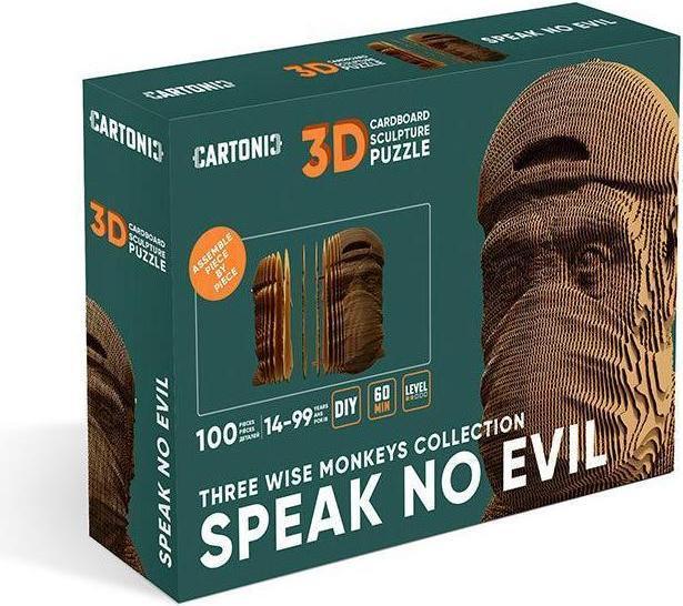 Produktbild Cartonic Affe ""Speak No Evil"" - 3D Modell aus Karton