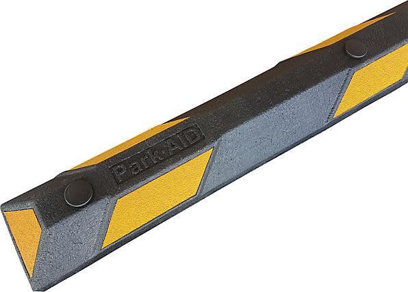 Actual product image Moravia Park-AID® wheel stop, LxWxH 1800 x 150 x 100 mm, black / yellow.