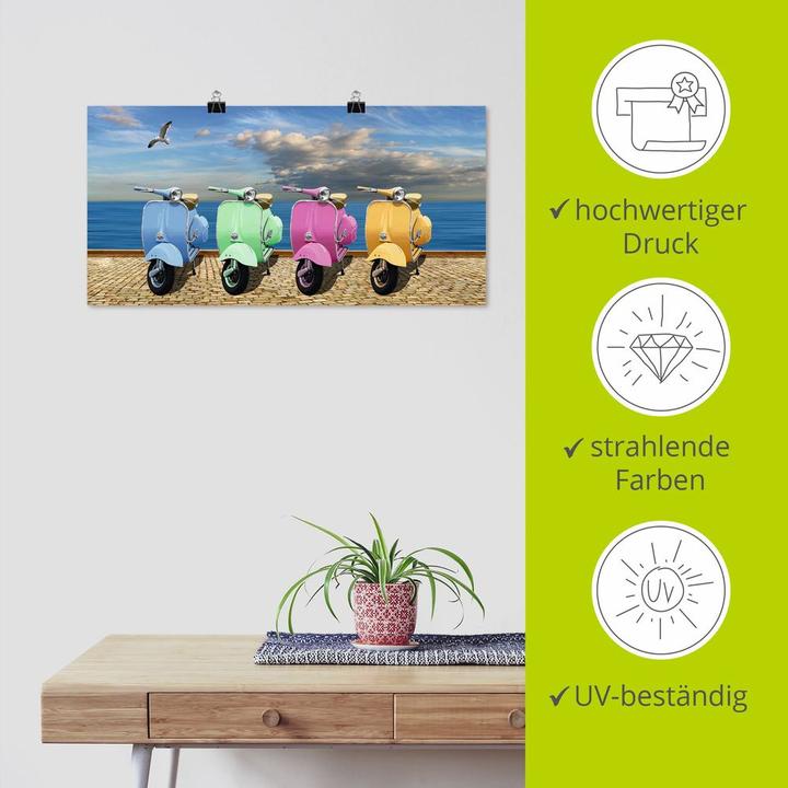 Produktbild Artland Vespa-Roller in bunten Farben T6ID (60 x 30 cm)