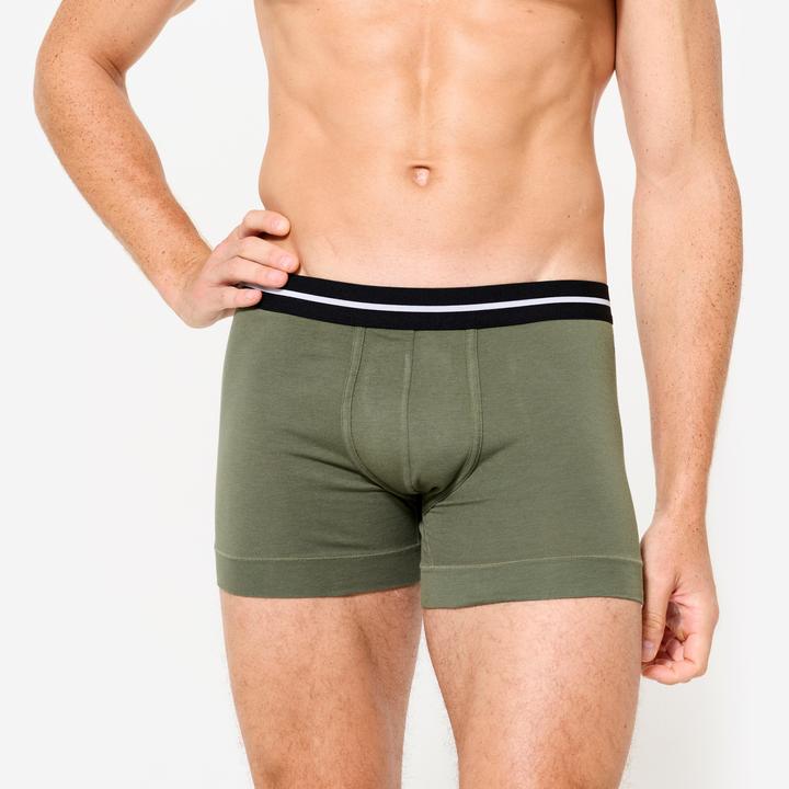 Image du produit Domyos Lot de 2 boxers coton majoritaire Homme, Gris et vert Kaki (XL, lot de 2)