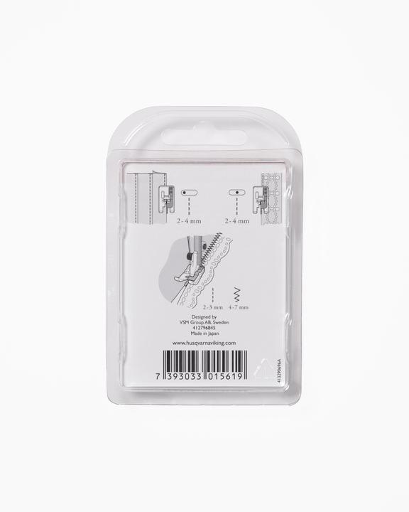 Actual product image Husqvarna Edgestitch foot with ruler in the centre