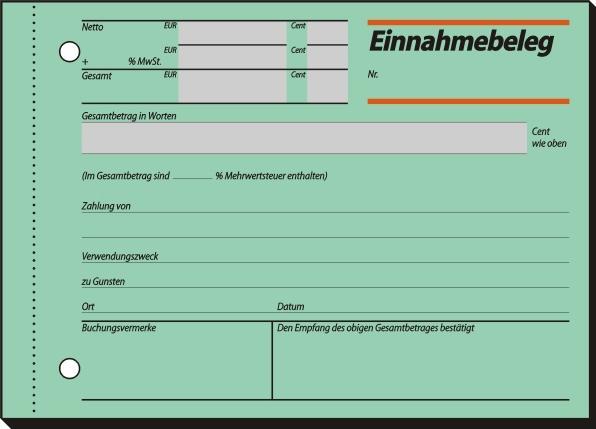Actual product image Sigel Receipt form Paper size: DIN A6 landscape Grammage: 60 g/m² (50 x)