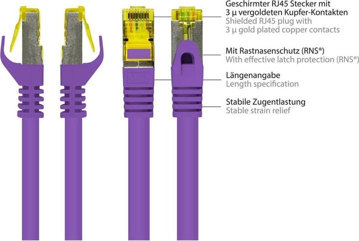 Image du produit Varia SO-36239 - Patchkabel Cat.7, S/FTP, 20m, violett (PiMF, CAT6, 20 m)