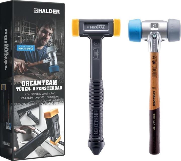Halder Action box Dreamteam door & window construction, SIMPLEX soft-face mallet 50:40, TPE-soft / TPE-mid