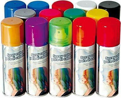 Fiestas Guirca BLACK coloured lacquer spray for hair