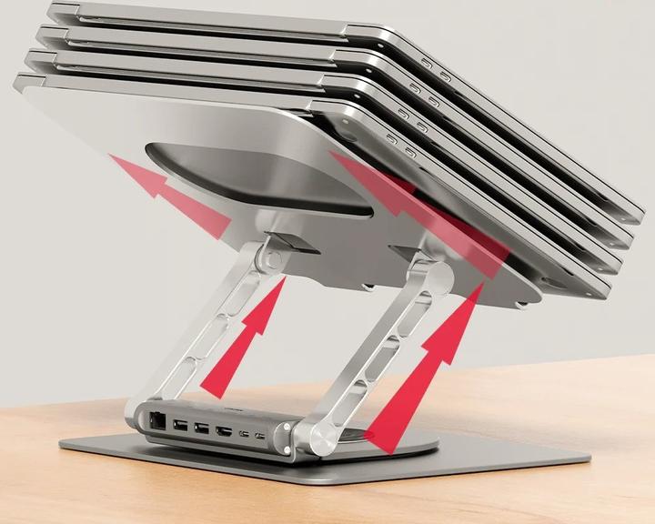 Actual product image Unitek PODSTAWKA POD LAPTOP + HUB USB-C HDMI 1.4 4K PD 100W (USB-C, 1 Ports)