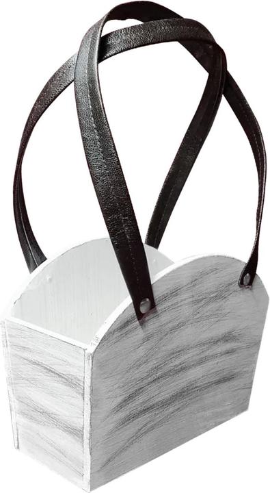 Natura Punto Handtasche aus Holz mit Lederband