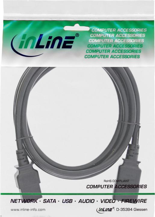 Produktbild InLine ® Kaltgeräteverlängerung 16A, C19 auf C20, 0,3m (0.30 m, C20)