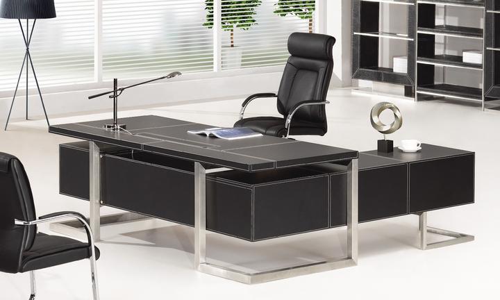 Actual product image Jet-Line Chef Desk Venice Left Black Office Furniture Angle Desk Stainless Steel High Quality