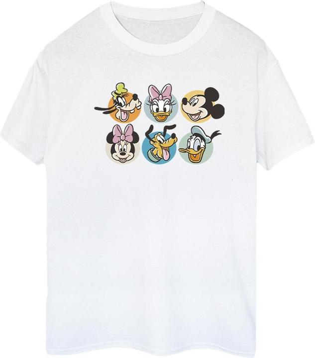 Actual product image Disney Womens/Ladies Mickey Mouse And Friends Faces Cotton Boyfriend T-Shirt (XXL)