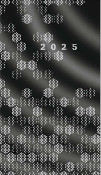 Rido Calendario tascabile M-planer 8,7x15,3cm 1 mese/2 pagine copertina in cartone nero 2025 (87 x 153 mm, Tedesco)