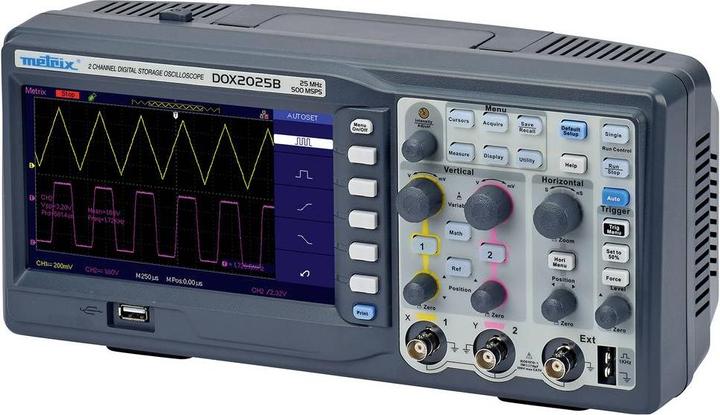 Produktbild Metrix DOX2025B Digital-Oszilloskop 20MHz 2-Kanal 50 GSa/s 32 kpts 8 Bit Digital-Speicher (DSO) 1St (CAT II 300V)