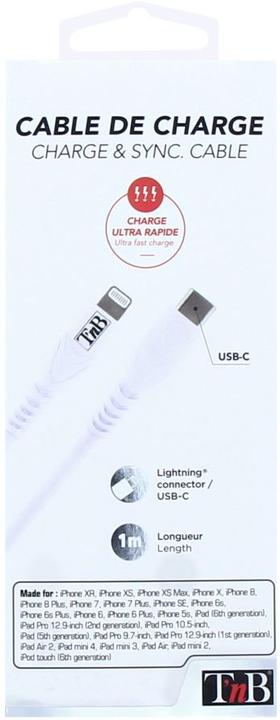 Produktbild T'nB Lightning-USB-C Power Delivery Kabel (USB 3.2 Gen 1)