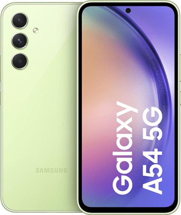 Image du produit Samsung Galaxy A54 5G (128 Go, Awesome Lime, 6.40", Double SIM hybride, 50 Mpx, 5G)