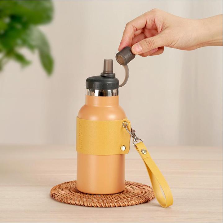 Productafbeelding Haakaa Easy-Carry Thermische Kinderfles - Oranje (350 ml)