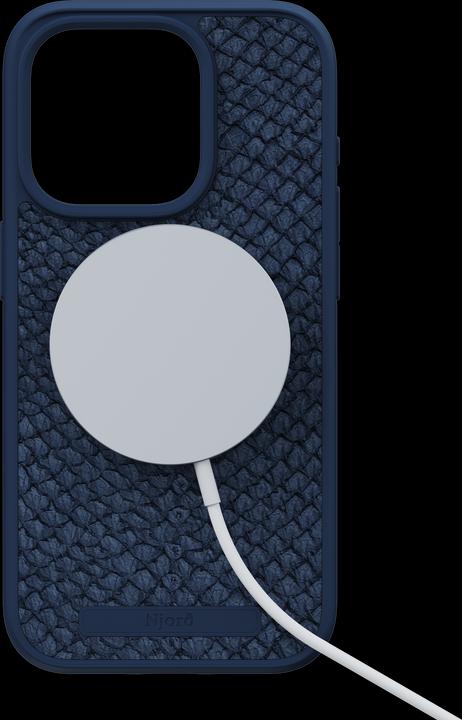 Produktbild Njord Salmon Leather Magsafe Case for iPhone 15 Pro, Blau (Apple iPhone 15 Pro)