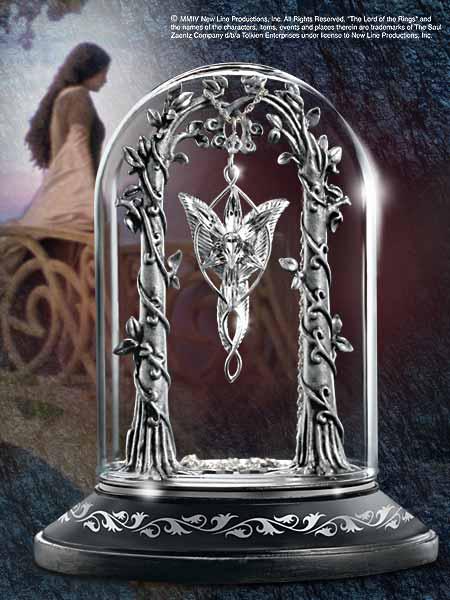 Actual product image Noble Collection Lord of the Rings jewellery display case for Arwen's Evening Star (Pewter, Glass, Wood)
