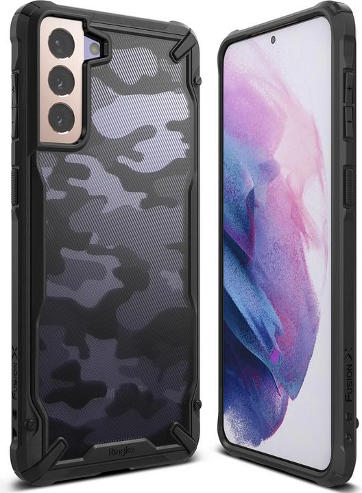 Ringke Fusion X Design durable PC Case with TPU Bumper for Samsung Galaxy S21+ 5G (S21 Plus 5G) Camo (Samsung Galaxy S21+)