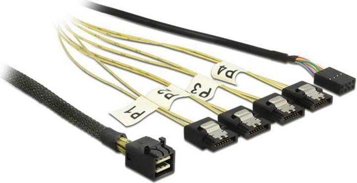 Produktbild Delock Reverse SAS Kabel: 4xSATA - SFF-8643, 0.5m