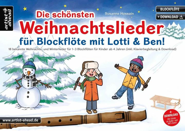 Image du produit Die schönsten Weihnachtslieder für Blockflöte mit Lotti & Ben! (Allemand, Susanne Hossain, 2021)